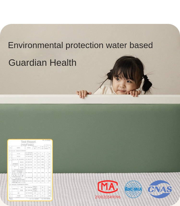 Rubber Wood White Cream Style Children's Soft Bed.