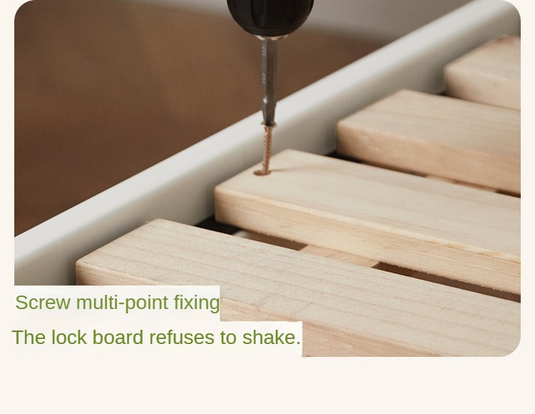 Rubber Wood White Cream Style Children's Soft Bed.