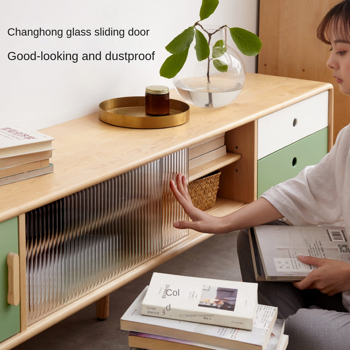 Beech Solid Wood TV Cabinet Forest-Style.