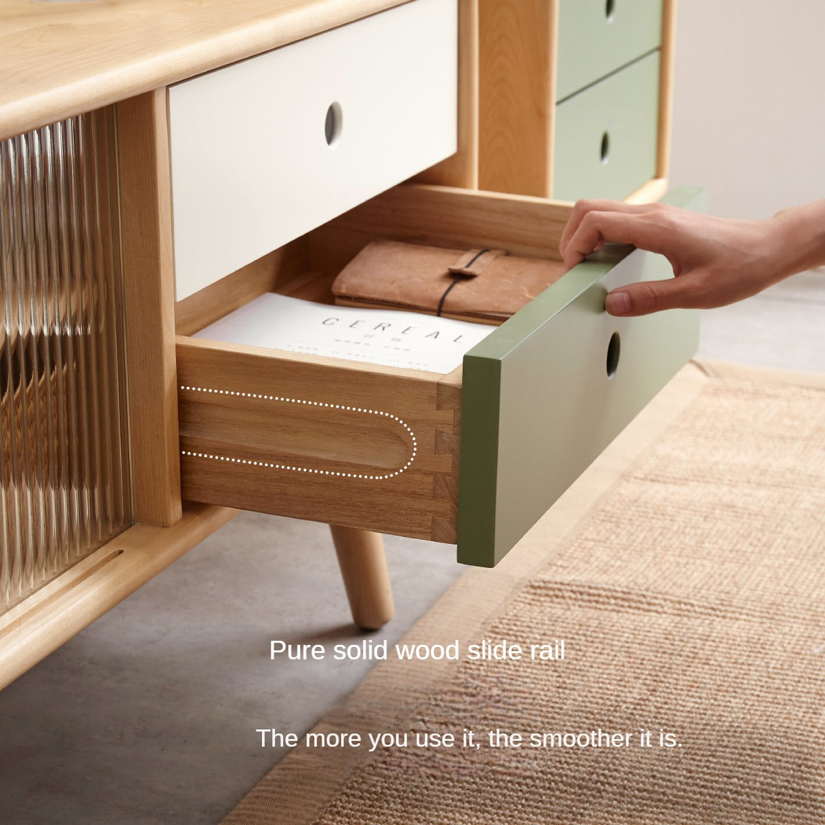 Beech Solid Wood TV Cabinet Forest-Style.