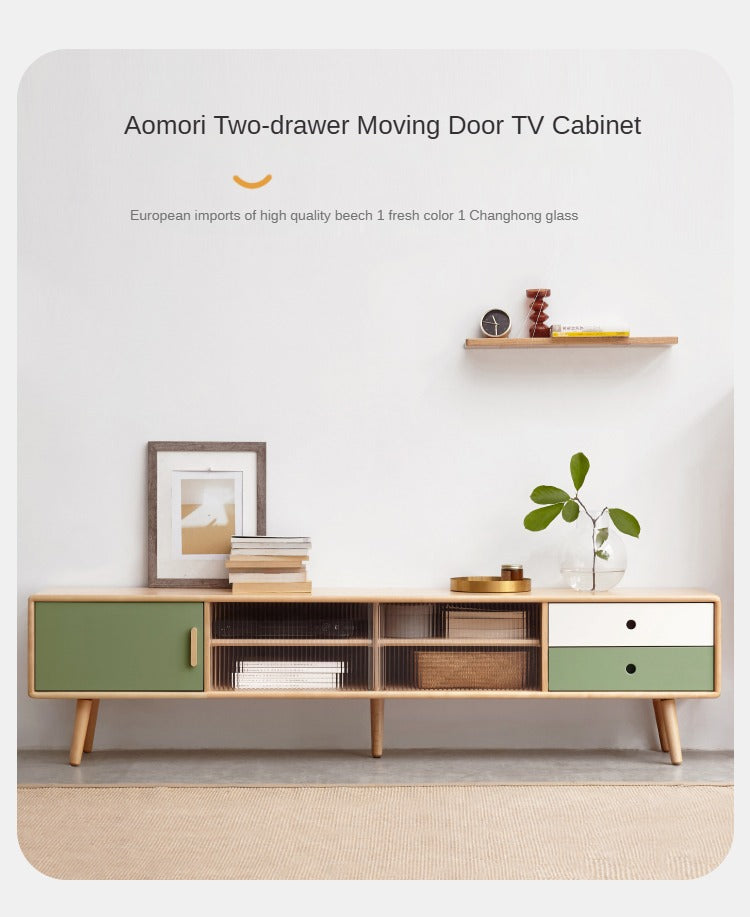 Beech Solid Wood TV Cabinet Forest-Style.