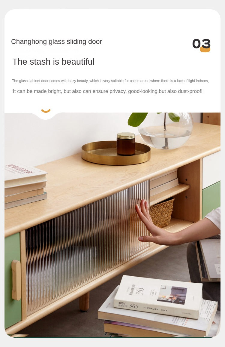 Beech Solid Wood TV Cabinet Forest-Style.