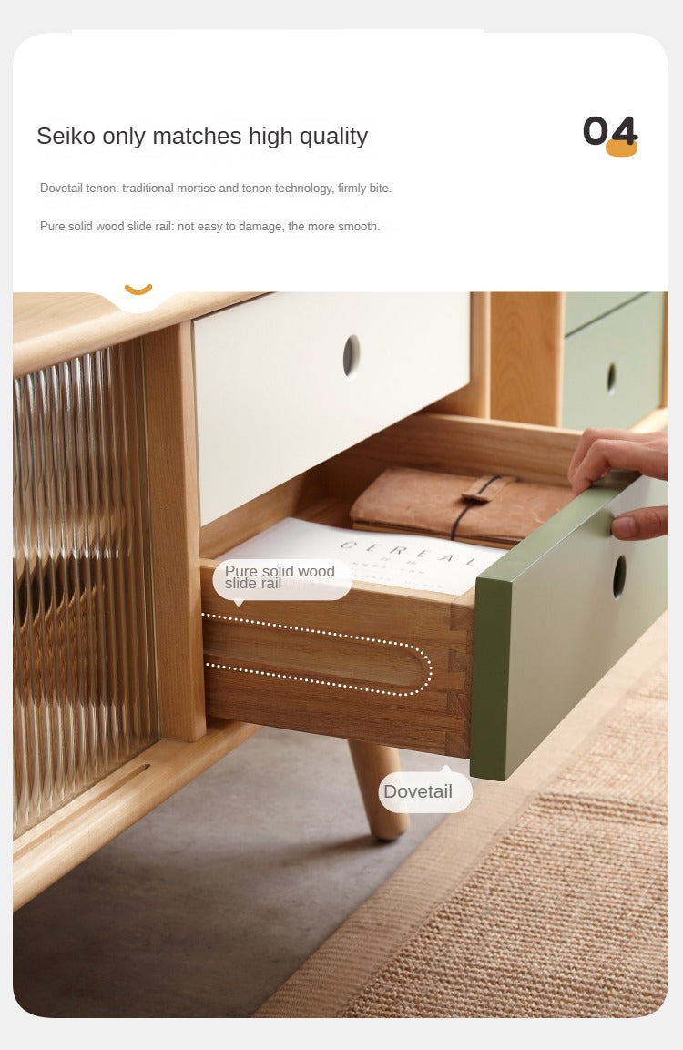 Beech Solid Wood TV Cabinet Forest-Style.