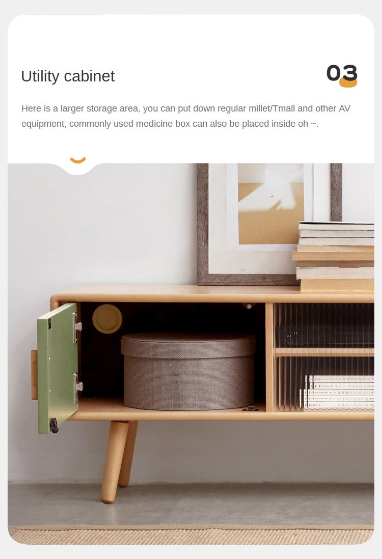 Beech Solid Wood TV Cabinet Forest-Style.