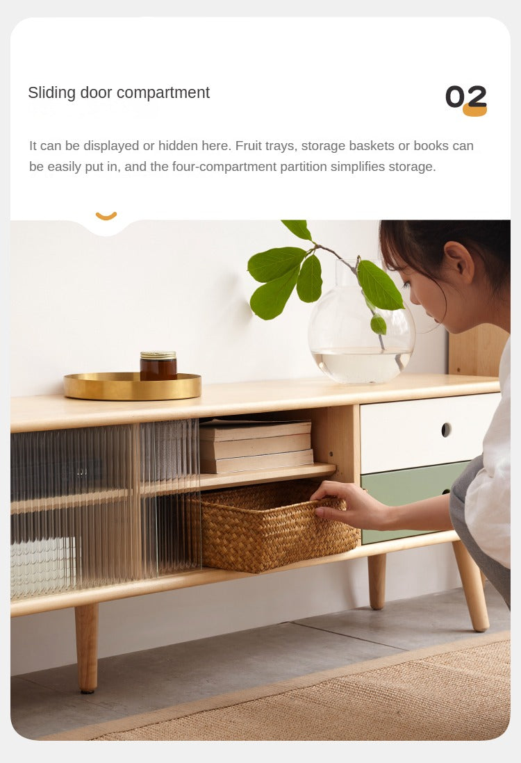 Beech Solid Wood TV Cabinet Forest-Style.