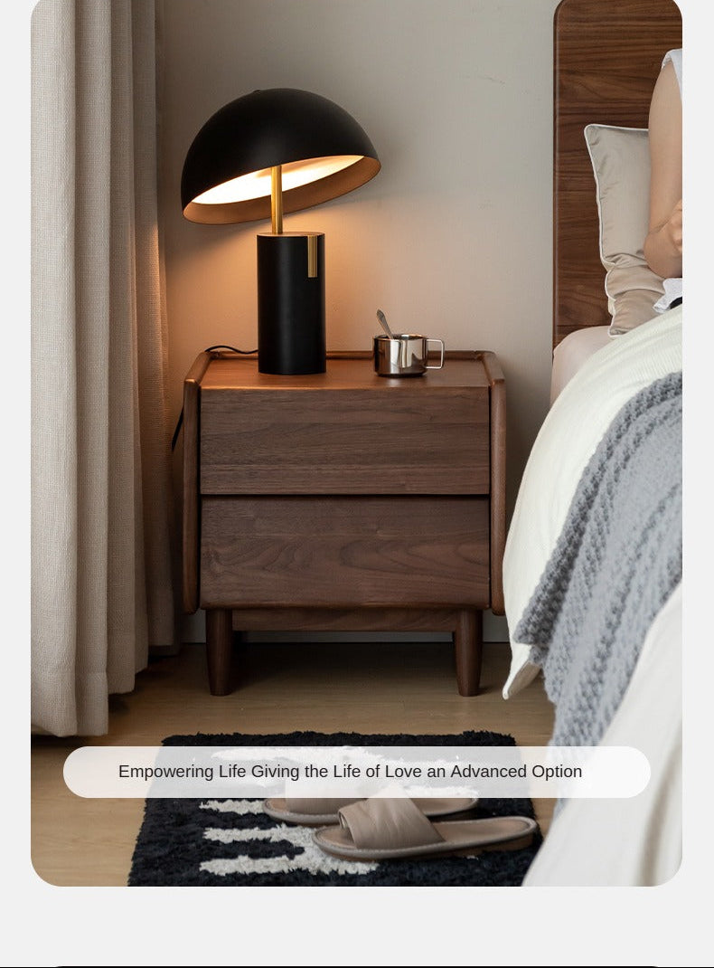 Black Walnut Solid Wood Small Nightstand