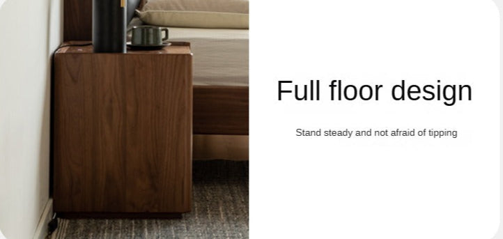 Black Walnut Solid Wood Simple Nightstand.