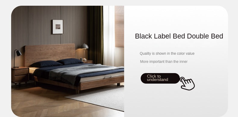Black Walnut Solid Wood Simple Nightstand.