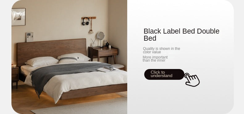 Black Walnut Solid Wood Simple Nightstand.