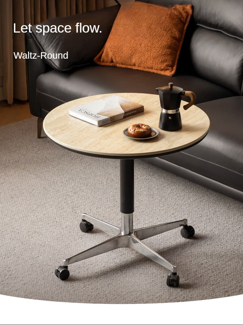 Oak Solid Wood Lifting Rock Plate Coffee Table.