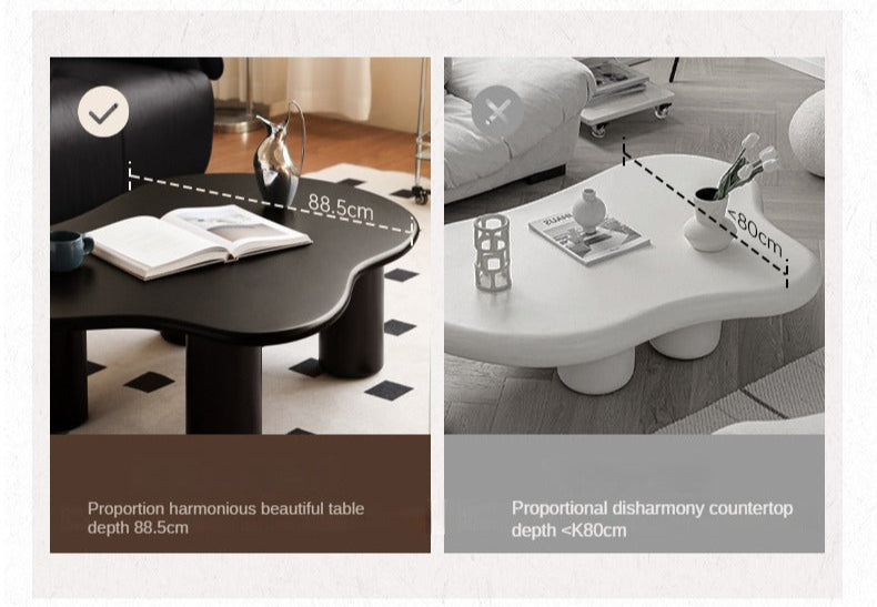 Rubber Solid Wood Black Coffee Table.