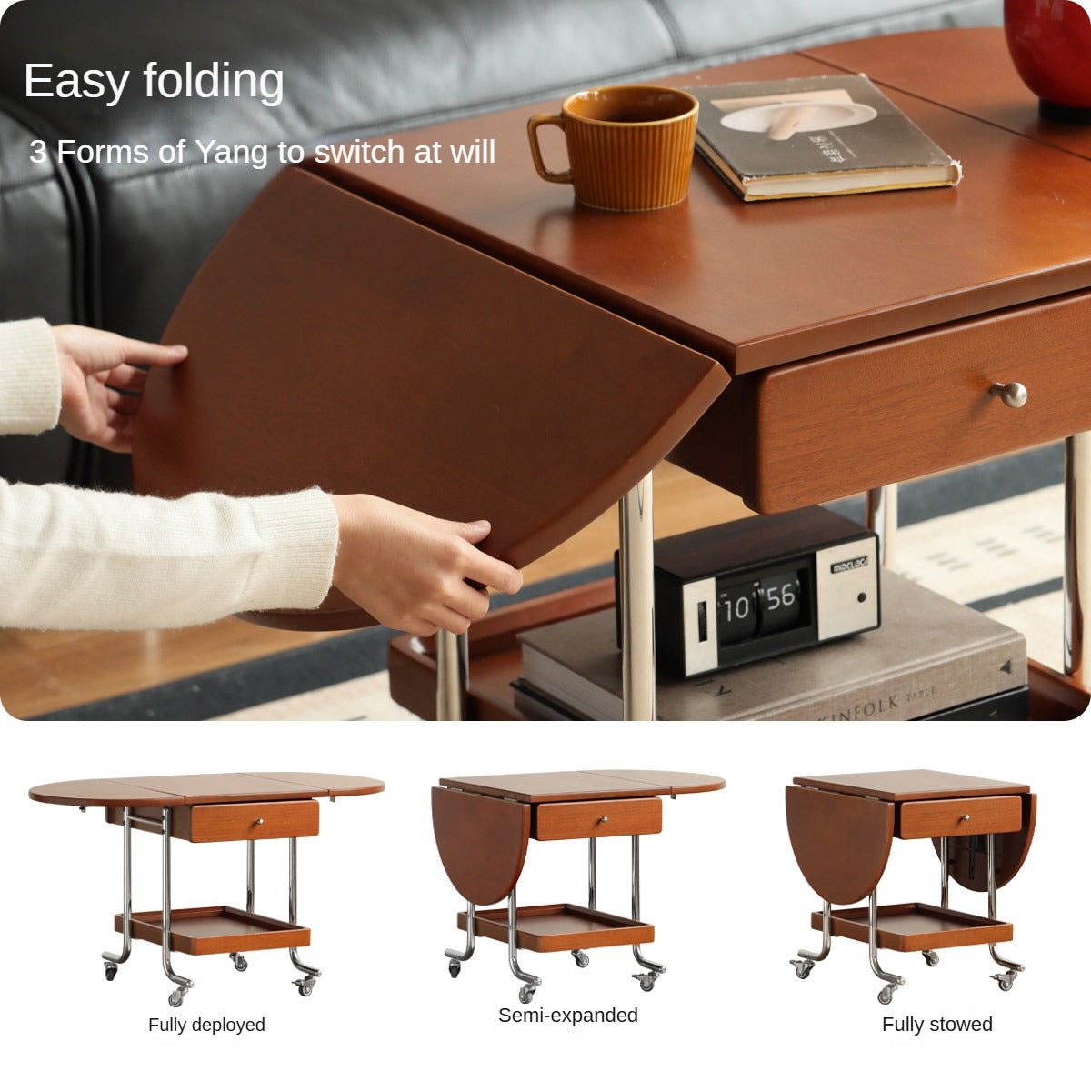 Poplar Solid Wood Folding Coffee Table.