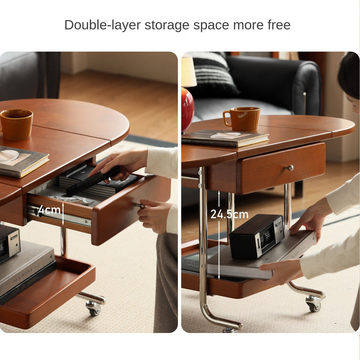 Poplar Solid Wood Folding Coffee Table.