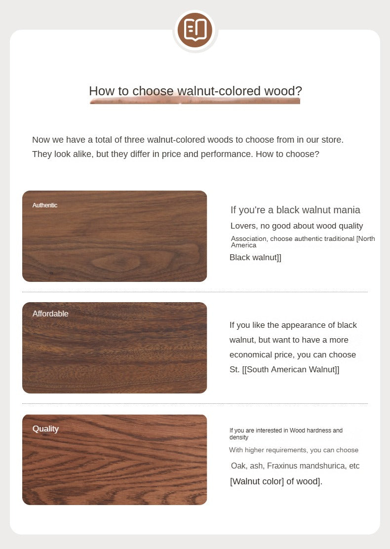 Black Walnut, Golden Sandalwood Solid Wood Coffee Table