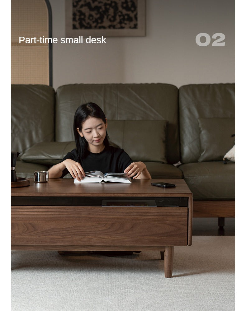 Black Walnut, Golden Sandalwood Solid Wood Coffee Table