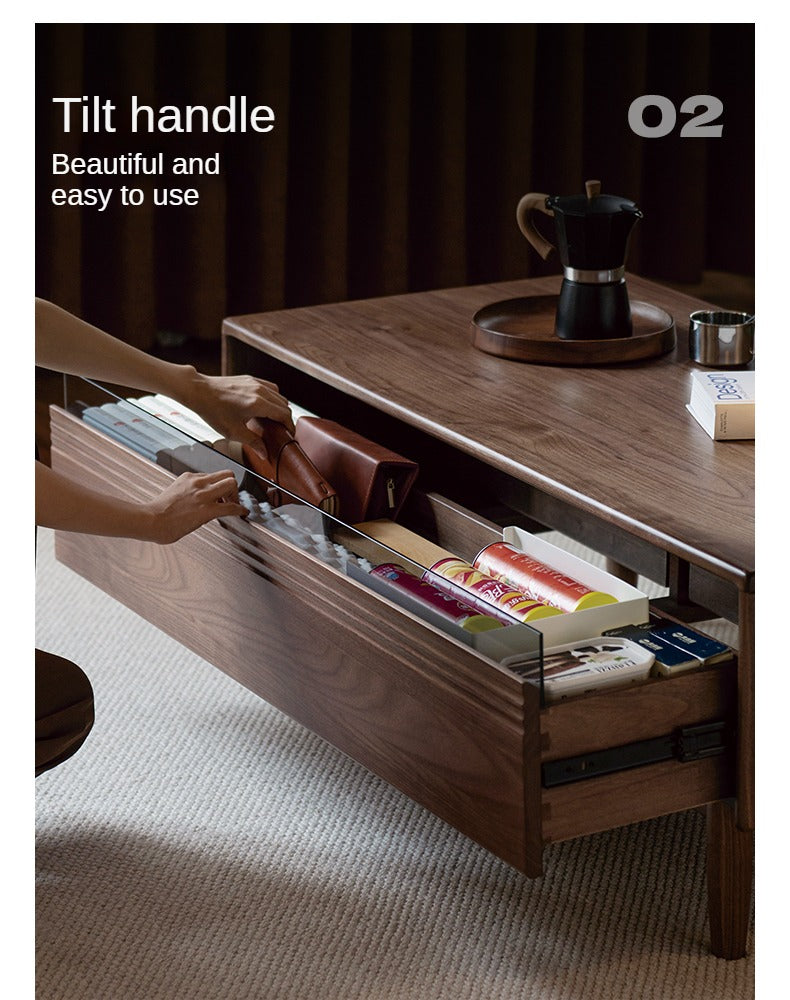 Black Walnut, Golden Sandalwood Solid Wood Coffee Table