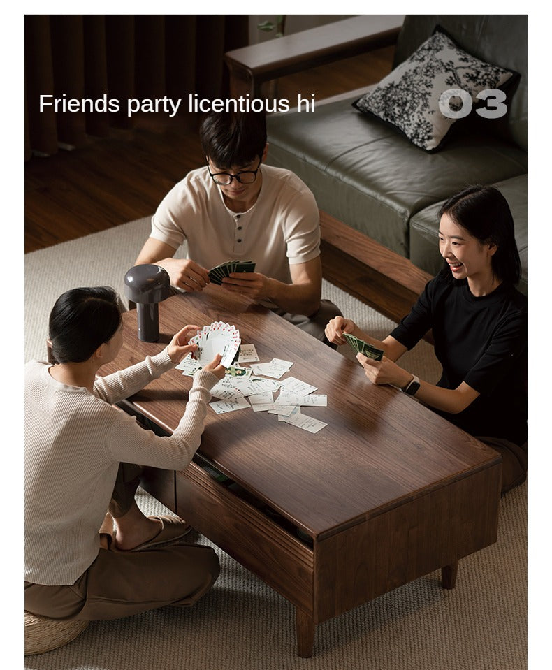 Black Walnut, Golden Sandalwood Solid Wood Coffee Table