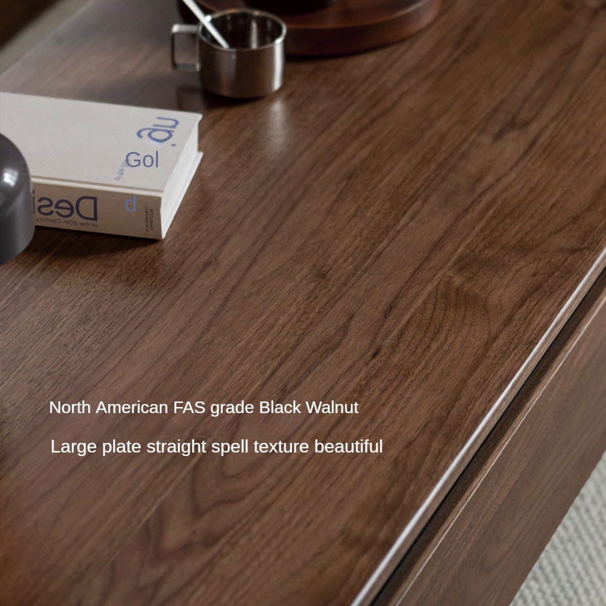 Black Walnut, Golden Sandalwood Solid Wood Coffee Table