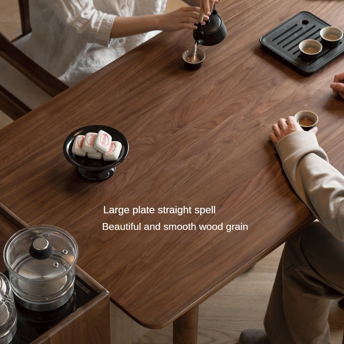 Black Walnut, Oak Solid Wood Tea Table