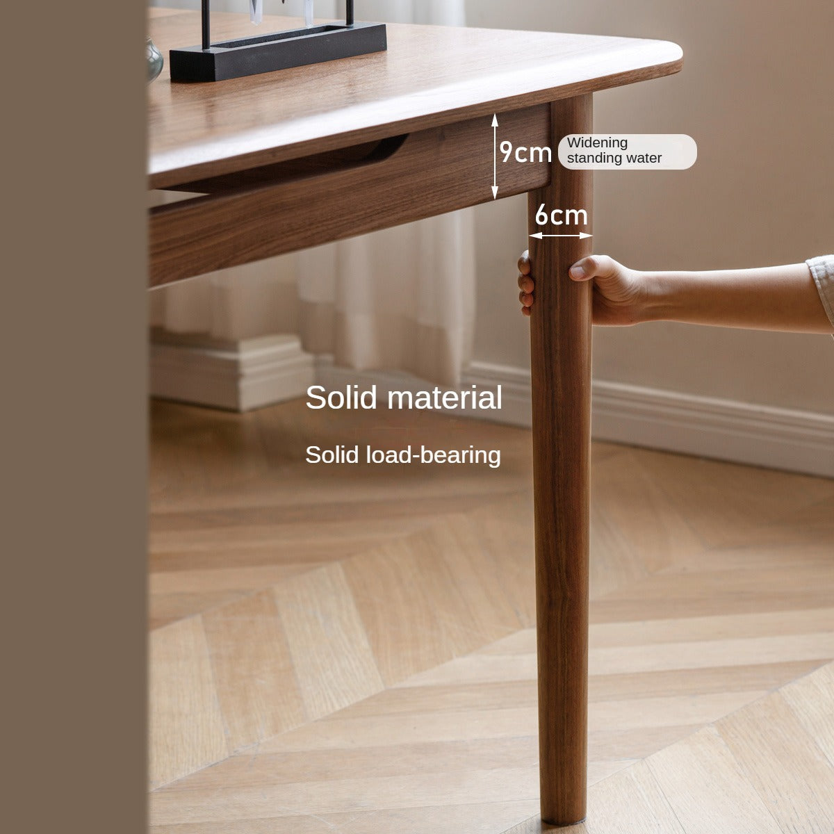 Black Walnut, Oak Solid Wood Tea Table