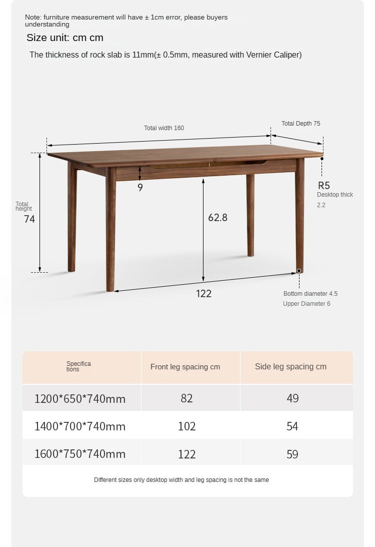 Black Walnut, Oak Solid Wood Tea Table