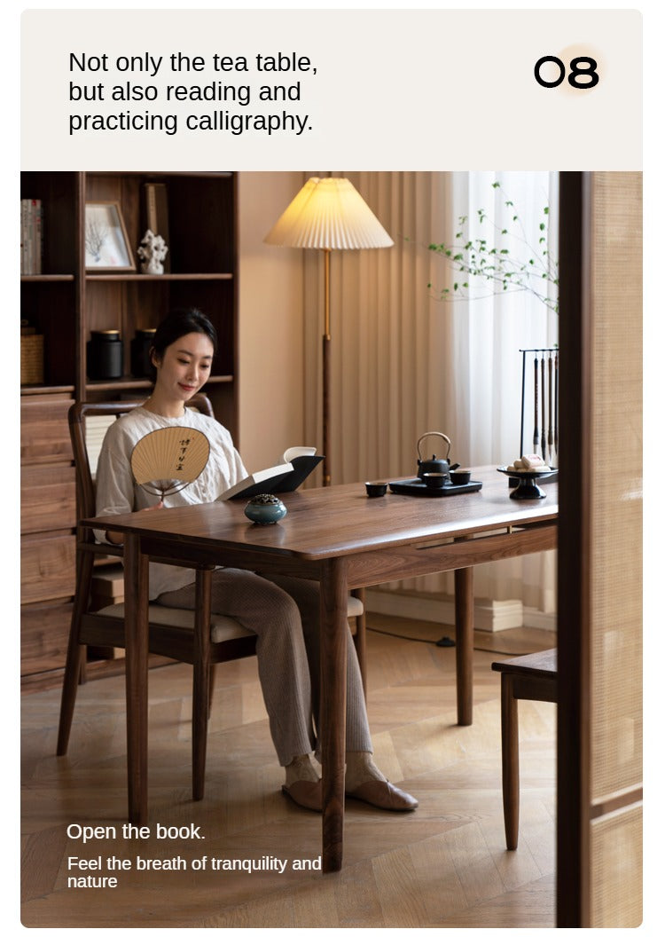 Black Walnut, Oak Solid Wood Tea Table