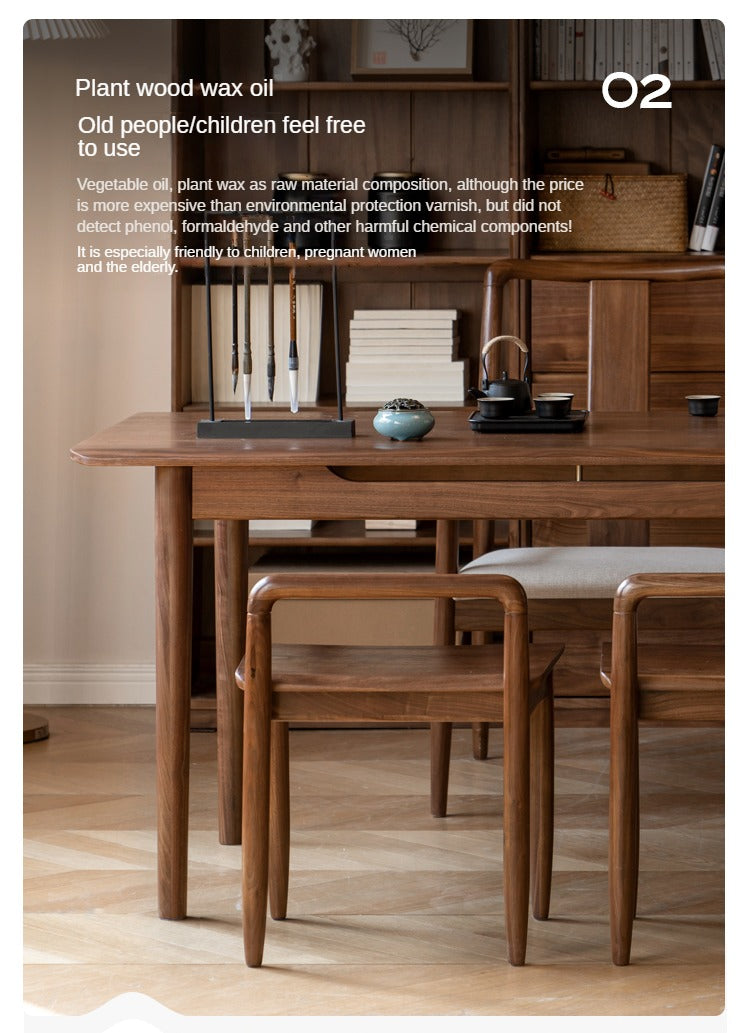 Black Walnut, Oak Solid Wood Tea Table
