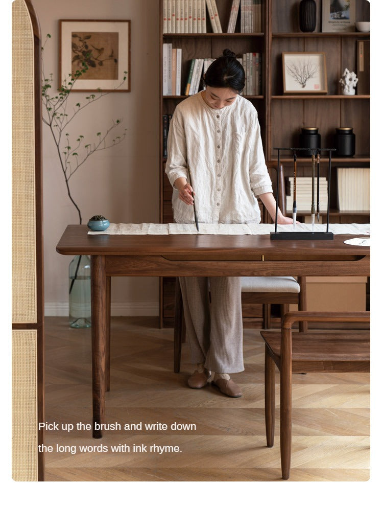 Black Walnut, Oak Solid Wood Tea Table