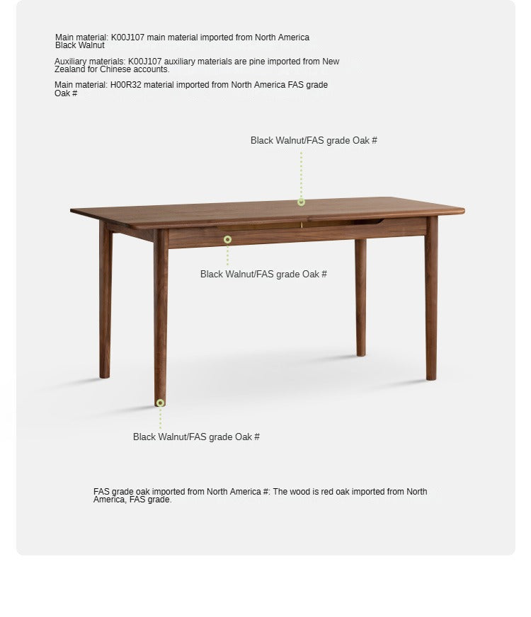 Black Walnut, Oak Solid Wood Tea Table
