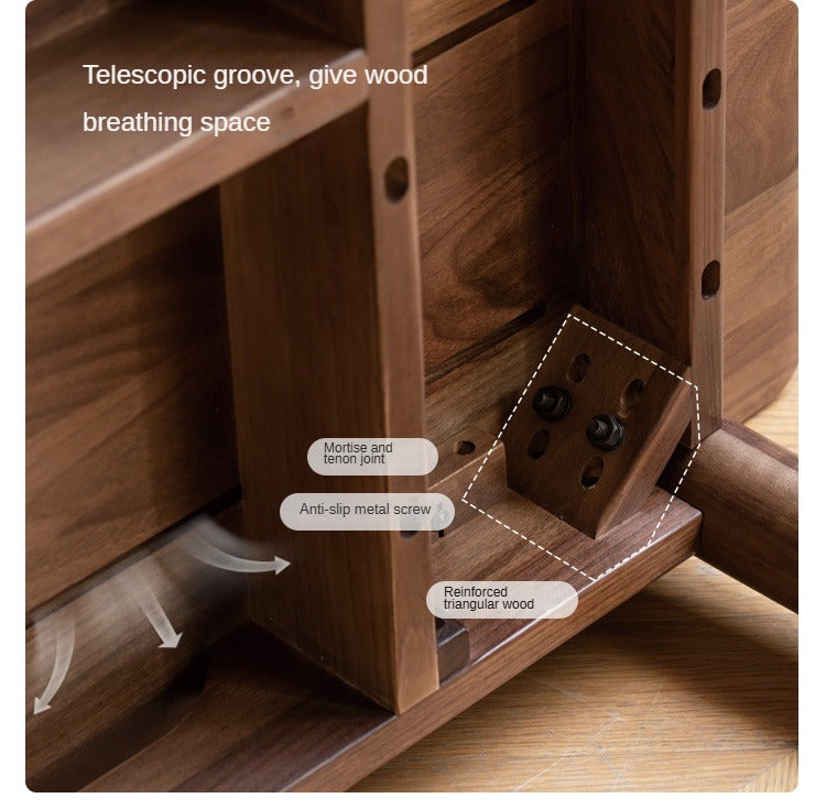 Black Walnut, Oak Solid Wood Tea Table
