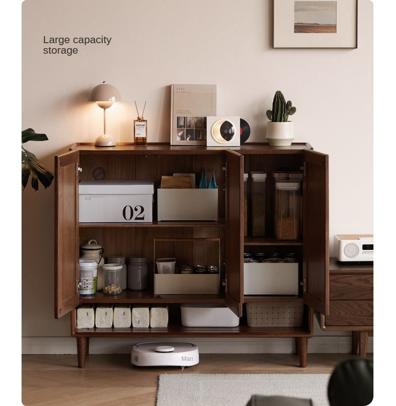 Oak Solid Wood, Solid Rubberwood Large Capacity Shoe Cabinet