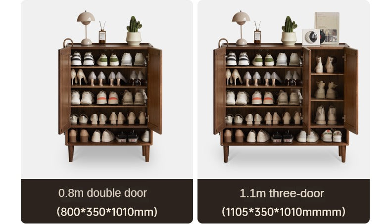 Oak, Rubberwood Solid Wood Large Capacity Shoe Cabinet