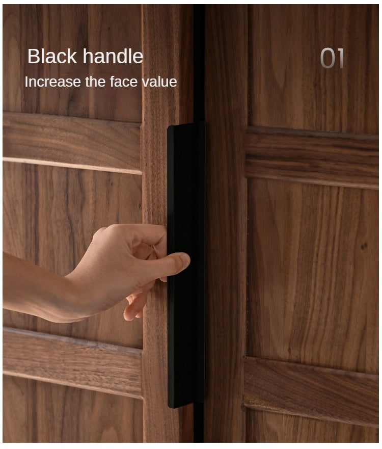Black Walnut Solid Wood Wardrobe Modern Simple.