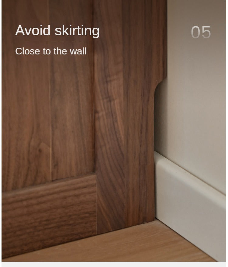 Black Walnut Solid Wood Wardrobe Modern Simple.