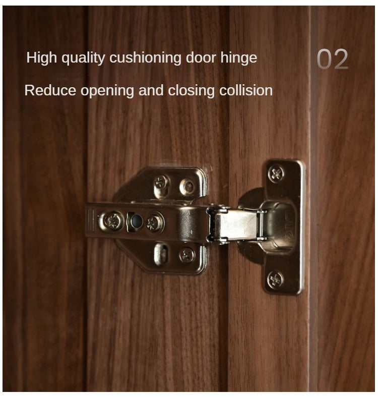 Black Walnut Solid Wood Wardrobe Modern Simple.