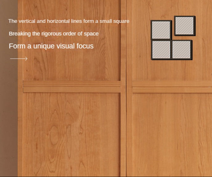 Cherry Wood Wardrobe Retro Style Skeleton Line.