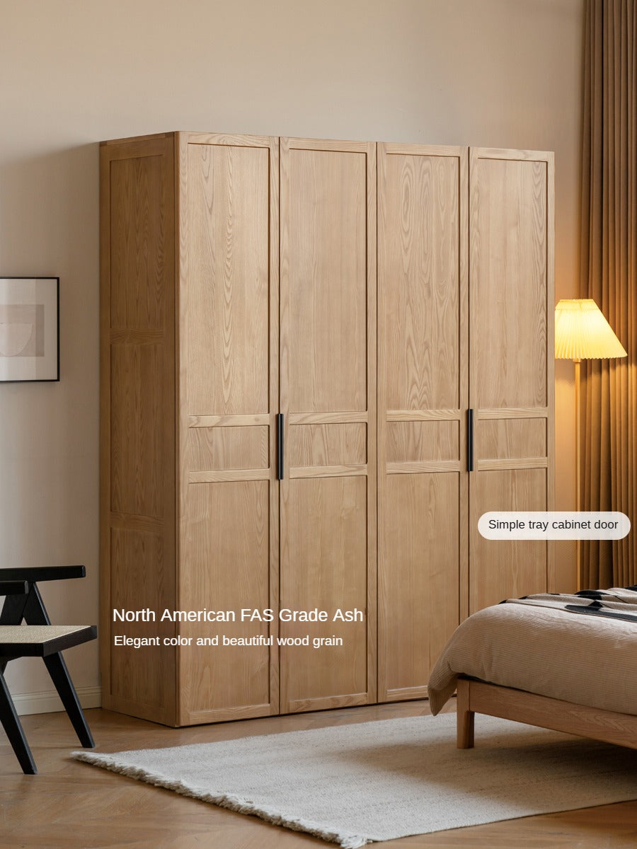 Black Walnut, Ash Solid Wood Wardrobe Modern Simple.