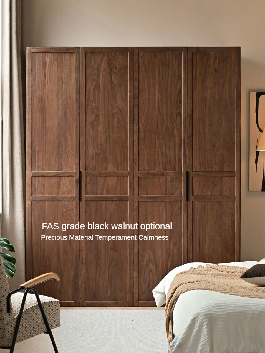 Black Walnut, Ash Solid Wood Wardrobe Modern Simple.