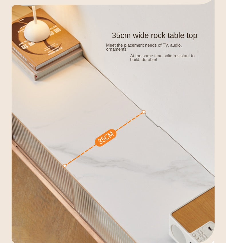 Poplar Solid Wood Modern Simple Rock Plate TV Cabinet.