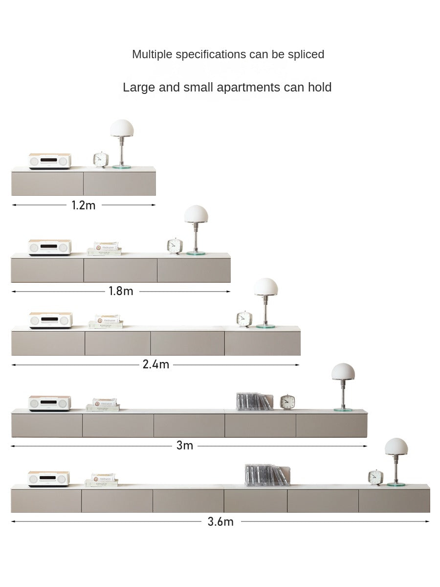 Poplar Solid Wood Wall-Mounted Suspended Splicing TV Cabinet.