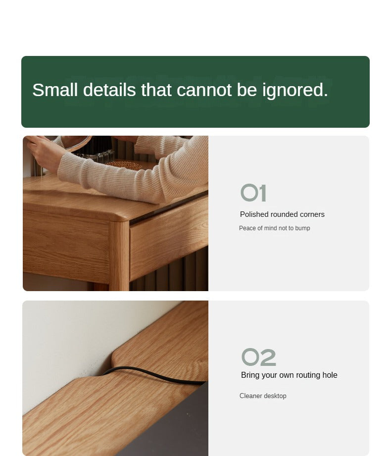 Oak Solid Wood Simple Dressing Table.