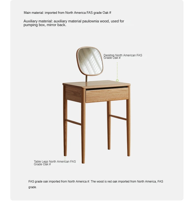 Oak Solid Wood Simple Dressing Table.