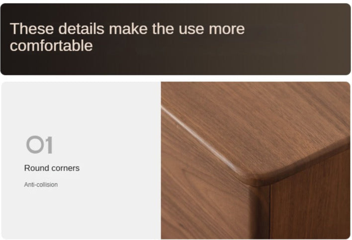 Black Walnut Solid Wood Modern Simple TV Cabinet.