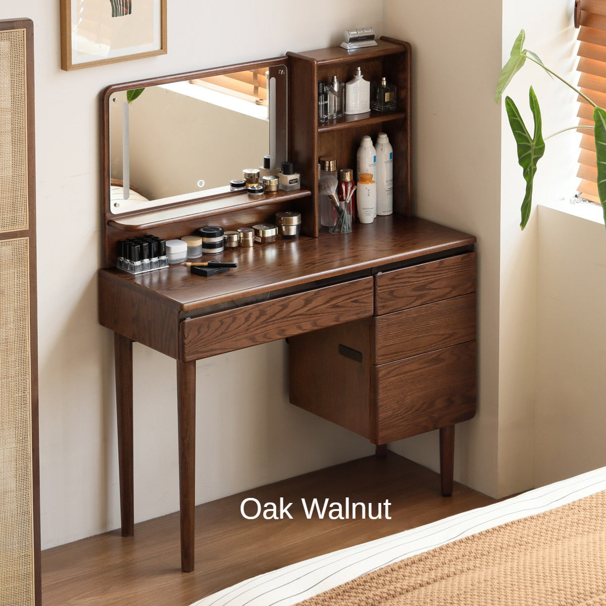 Oak Solid Wood Lighted Dressing Table