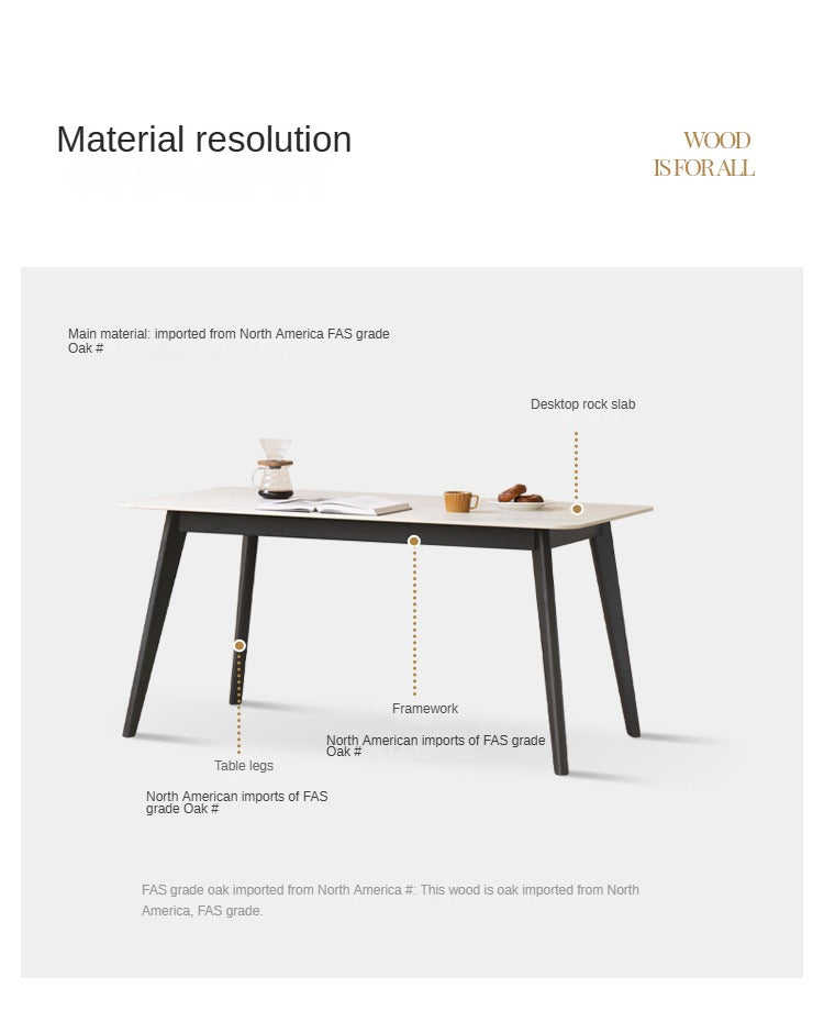Oak Solid Wood Reliable Rock Table