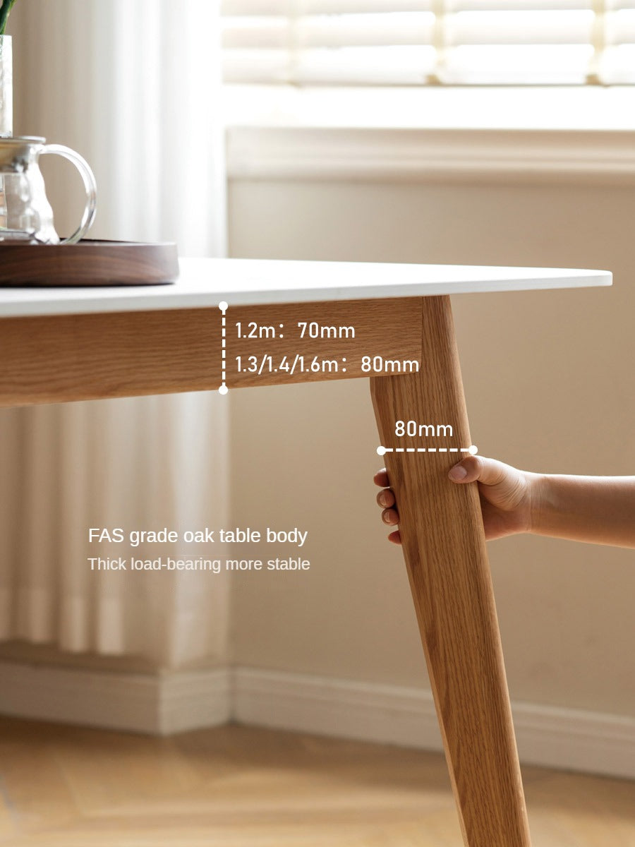 Solid RubberWood, Oak Solid Wood Rock Modern Dining Table