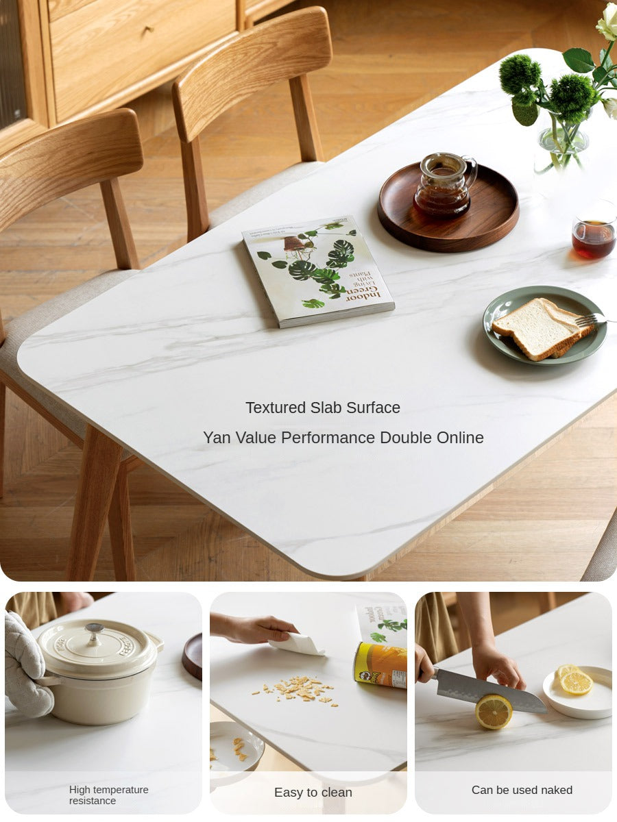 Solid RubberWood, Oak Solid Wood Rock Modern Dining Table