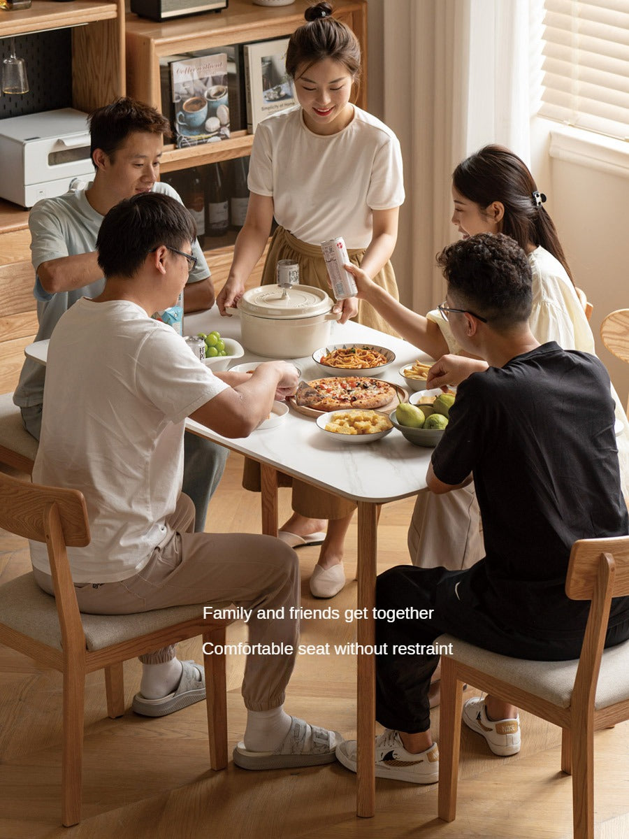 Solid RubberWood, Oak Solid Wood Rock Modern Dining Table