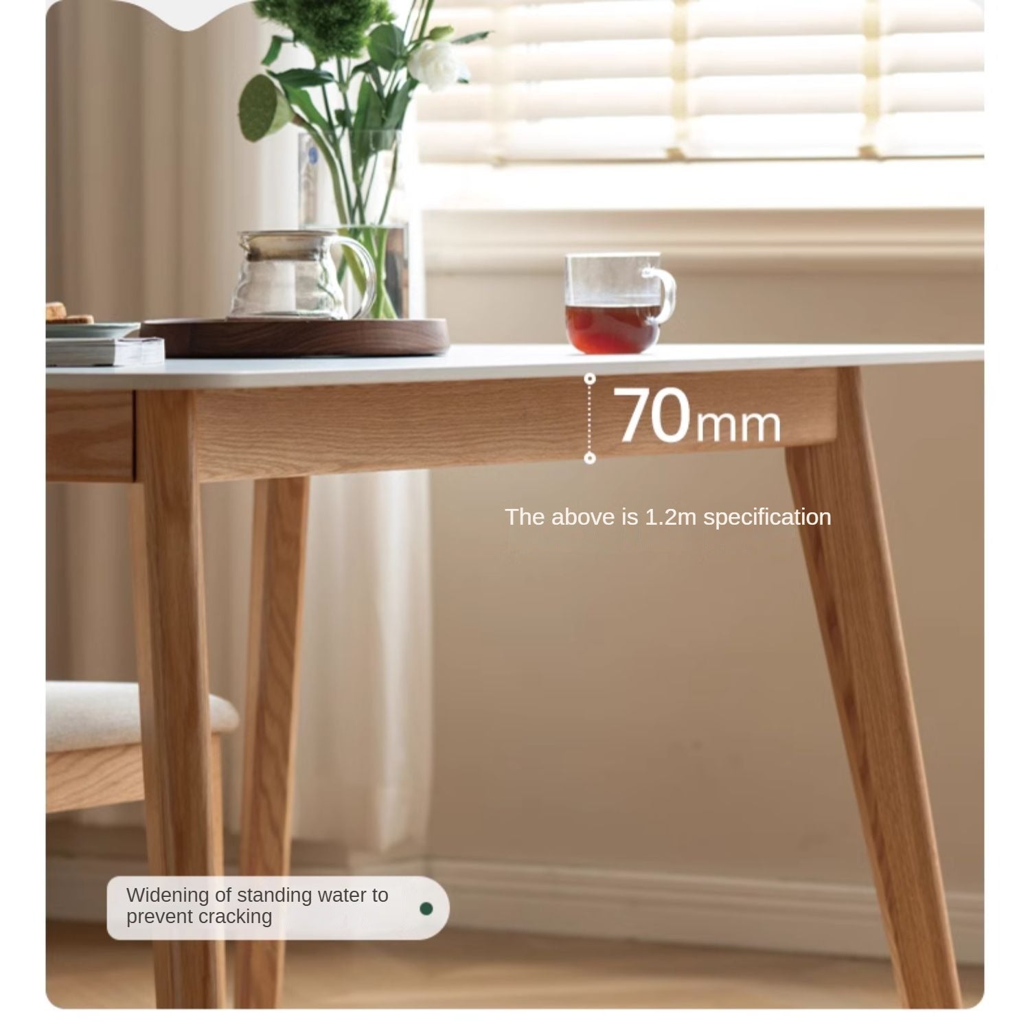 Solid RubberWood, Oak Solid Wood Rock Modern Dining Table