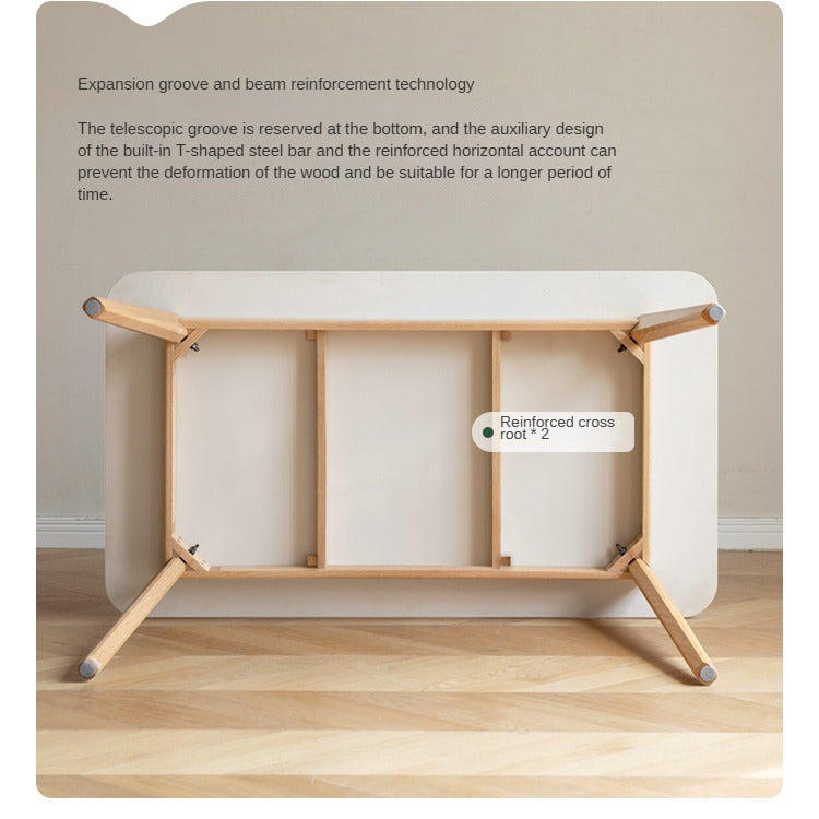 Solid RubberWood, Oak Solid Wood Rock Modern Dining Table